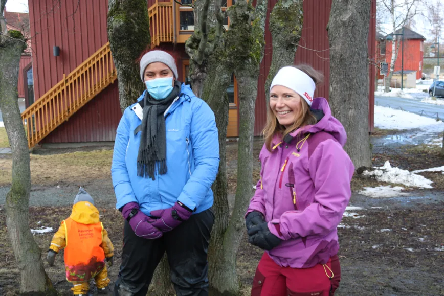 Thea Kanstad og Christine Berg setter stor pris på at barnehagene kunne delta på Realfagsdagen til DMMH.