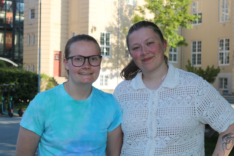 Lizbeth Amalie Ohrstrand og Edel Vidarsdatter Løvås var nestleder og leder for Studentparlamentet ved DMMH studieåret 2022/2023.